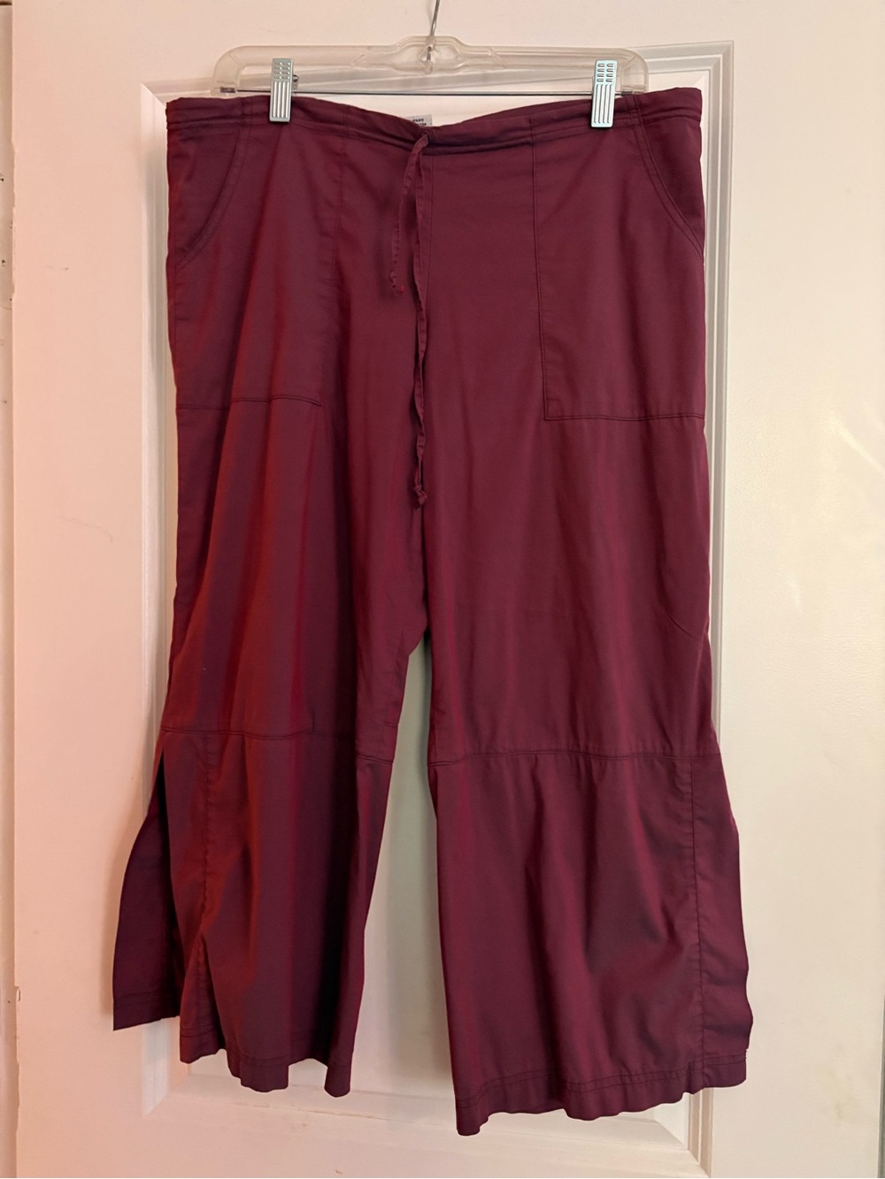 Discontinued rare Be Present Burgundy Wide-Leg Drawstring Pants